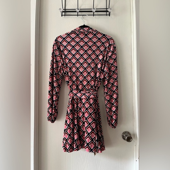ZARA Pink Velvet Button-Down Long Sleeve Dress - Picture 8 of 12